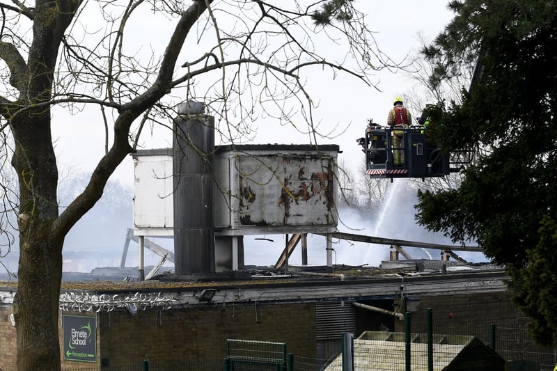 The fire broke out at around 6pm on Saturday, March 6 at the old Elmete Wood School, on Elmete Lane in Roundhay.