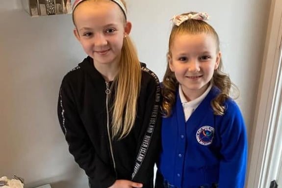 Ellie, 9, and Myah, 7, from Wigan