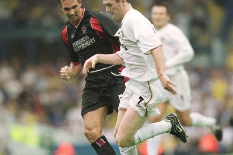 Robbie Keane gets past Southampton's Claus Lundekvan during the Premiership clash at Elland Road in August 2001. Leeds won 2-0.