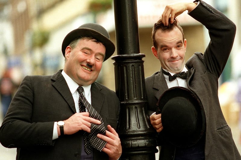 Laurel and Hardy look-a-likes Jim McClure (Oliver Hardy) and Gary Slade (Stan Laurel) opened a refurbished Morley Market.