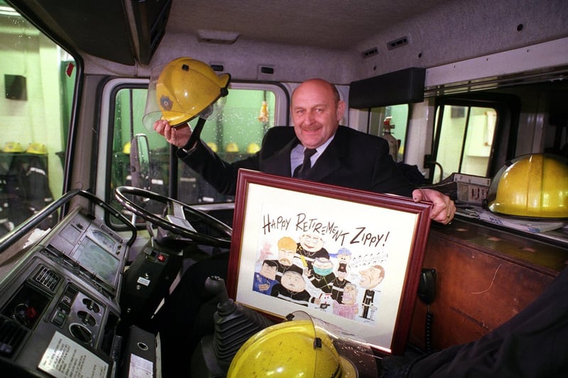 This is Andrew Ainslie, known affectionately as 'Zippy' to colleagues at Morley Fire Station, was retiring after 25 years service.