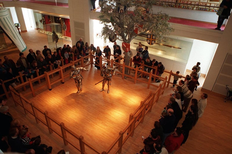 Two Knights battle it out: Just one of the many sights to be seen at the Royal Armouries when it first opened.