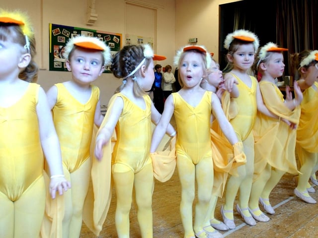Children from the Mavis Berry School of Dance ready to perform Tweety Pie