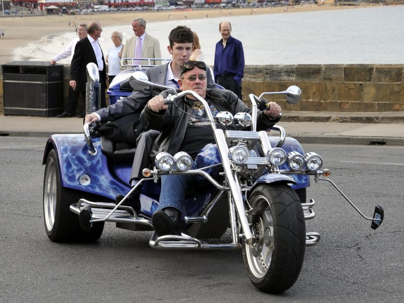 It was a more unorthodox arrival for Sean Wright who arrived on Roy Dingle's custom trike.
