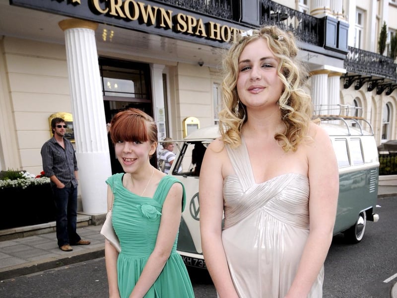 Two friends arrive at The Crown Spa in a restored VW camper.
