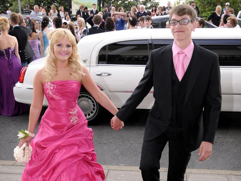 Katie Sewell and Perrie Bunton arrive at their prom.