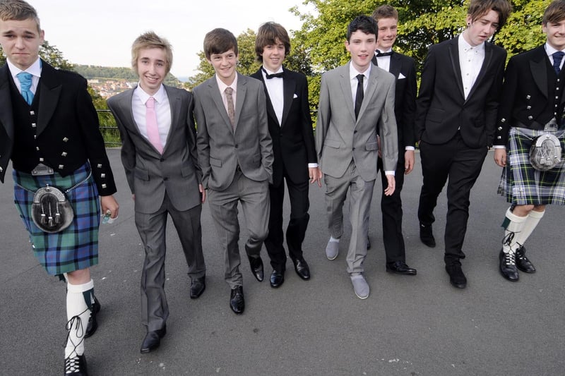 The boys arrive for prom.
