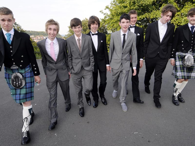 The boys arrive for prom.