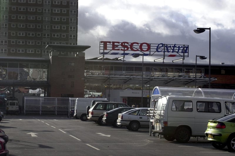 February 2002 and high winds lifted off part of the roof at the Tesco Extra store in Seacroft.