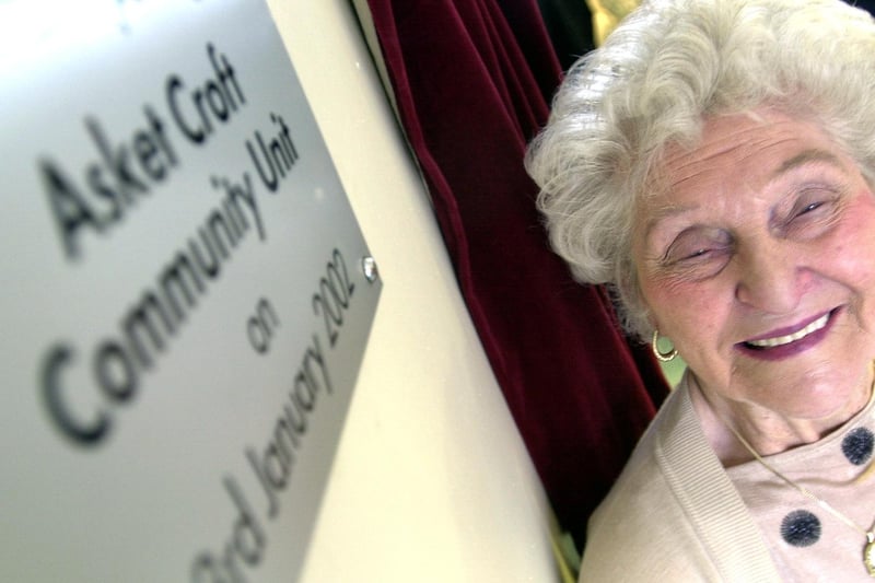 January 2002 and Maisie Livingstone opens the Asket Croft Community Unit in Seacroft.