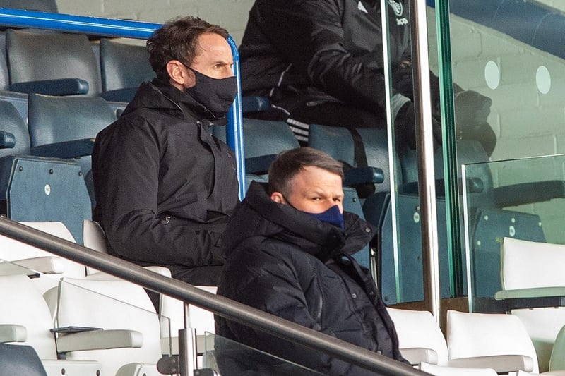 England boss Gareth Southgate watches on at Elland Road with a number of Three Lions men in action.