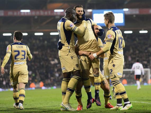 Leeds United celebrate at Craven Cottage in 2015. Pic: Getty