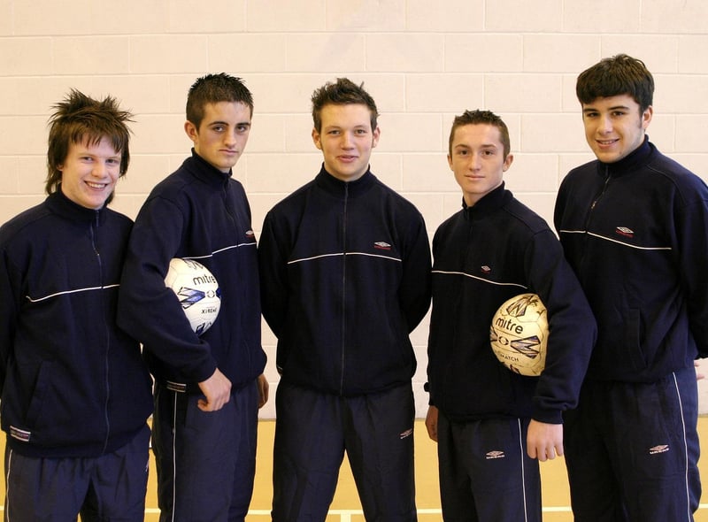 Preston College footballers who are playing in Phoenix in the United States. Pictured, from left to right,  Daniel Murphy, Kyle Ingham, Adam Holliday, Daniel Dawson and Christopher Cairns