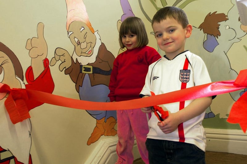 Harry and Fanula, both four, opening Woodland Nursery’s new pre-school room in Ribbleton, Preston