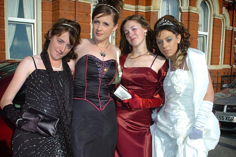 Bispham High School leavers prom at The Imperial Hotel, 2007. Pic L-R: Natasha Short, Amy Robson, Wendy Eardley and Chanel Barton