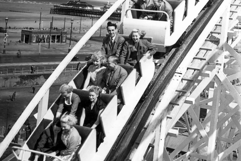 These revellers discover the gravity of the situation on the Big Dipper at Blackpool Pleasure Beach