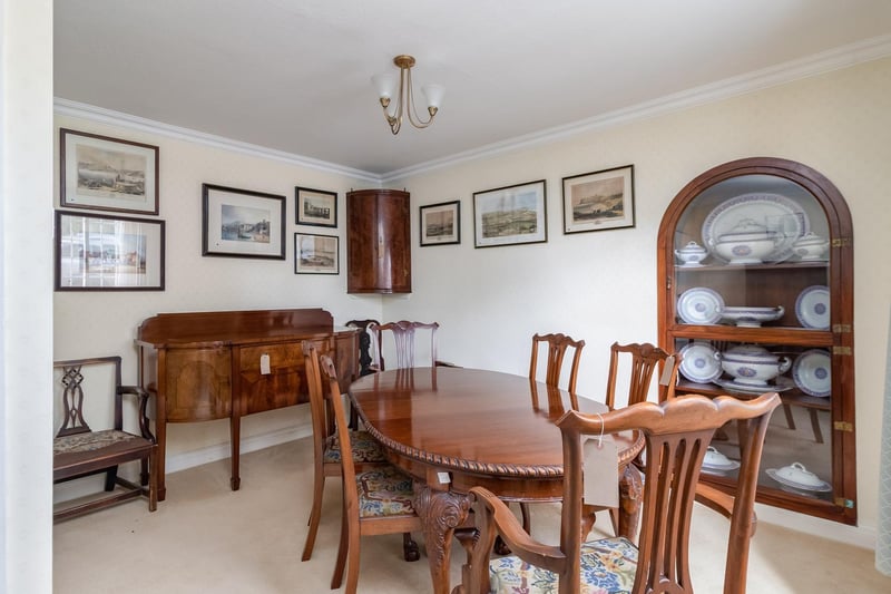 The dining room has plenty of space for the whole family