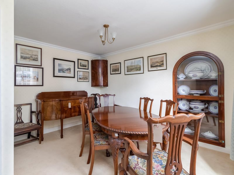 The dining room has plenty of space for the whole family