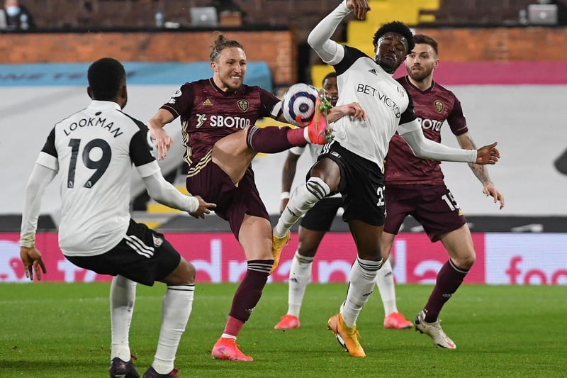 7 - A mixed bag. Wasteful in possession a few times and lost Andersen for the Fulham goal but posed a goal threat and worked hard.
Photo by ANDY RAIN/POOL/AFP via Getty Images.