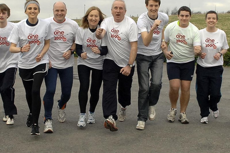 The One Show run for Comic Relief Kath Hames of Comic Relief with local runners Holly Wilson, Ryan Dickie, Sarah Maile, Andy Bagot, Julie Frater, John Maile, Will Wood, Adam Price, Kate Petty, Katie Harrison and Louise Marshall who to part in the Harrogate stage of The One Show Run for Comic Relief. Picture: Adrian Murray.