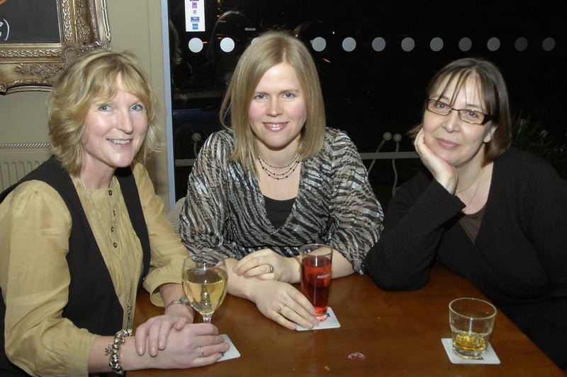 Pauline, Sarah and Yamina, on a night out from UPM Raflatac, in 2008. Yamina had been on a work placement from France.
