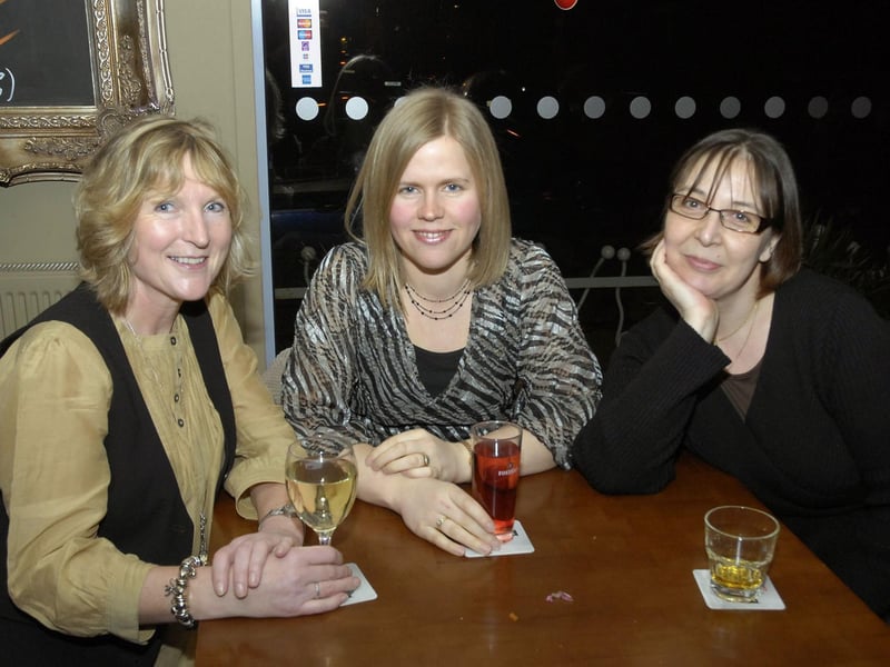 Pauline, Sarah and Yamina, on a night out from UPM Raflatac, in 2008. Yamina had been on a work placement from France.