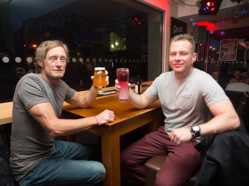 Craig and Tyson enjoying a drink, in 2015.
