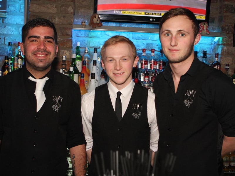 Bar staff Colin, Dan and John, in 2013.