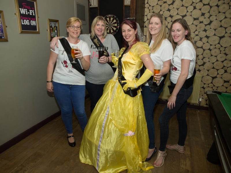 Bride-to-be Briony and friends, in 2015.