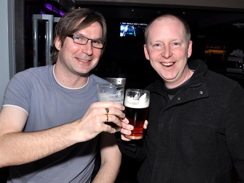 Steven and Matthew catch up on old times, in 2010.