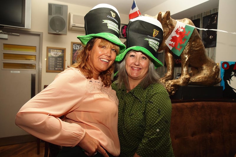 Rachael and Nichola celebrating St Patrick's Day, in 2015.