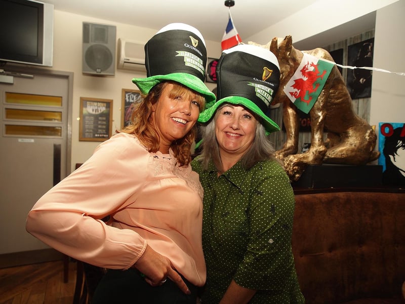 Rachael and Nichola celebrating St Patrick's Day, in 2015.