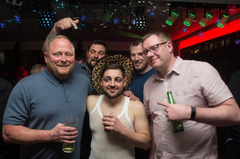 Jamie, Paul, Mike, Matt and Matt having a fun time, in 2015.