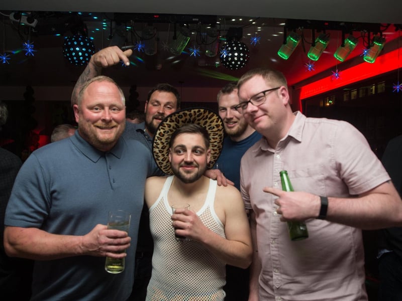 Jamie, Paul, Mike, Matt and Matt having a fun time, in 2015.