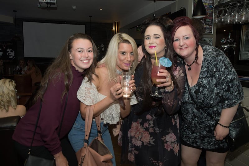 Birthday girl Natalie (second right) celebrating with friends Hayley, Aimee and Caroline, in 2015.