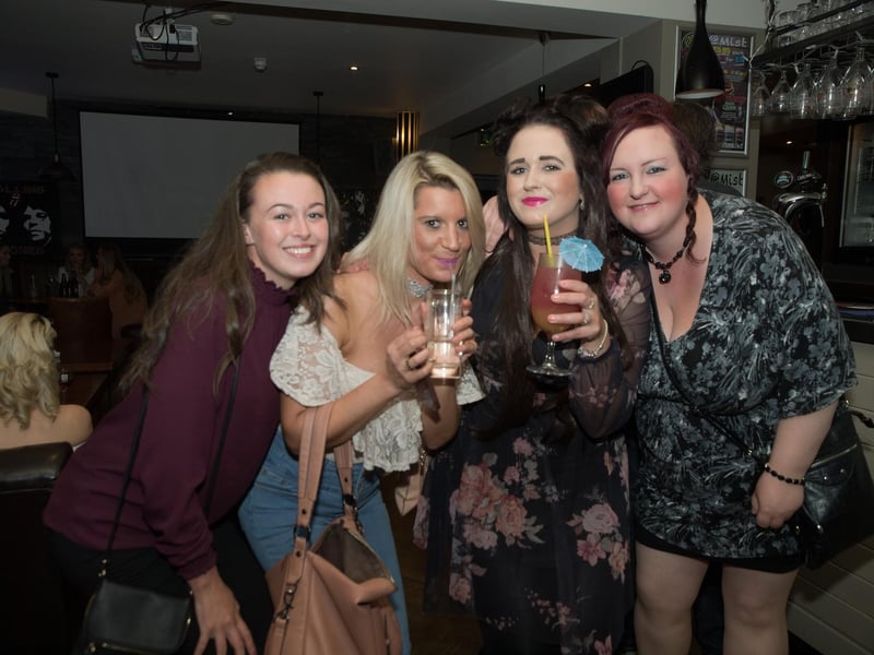 Birthday girl Natalie (second right) celebrating with friends Hayley, Aimee and Caroline, in 2015.
