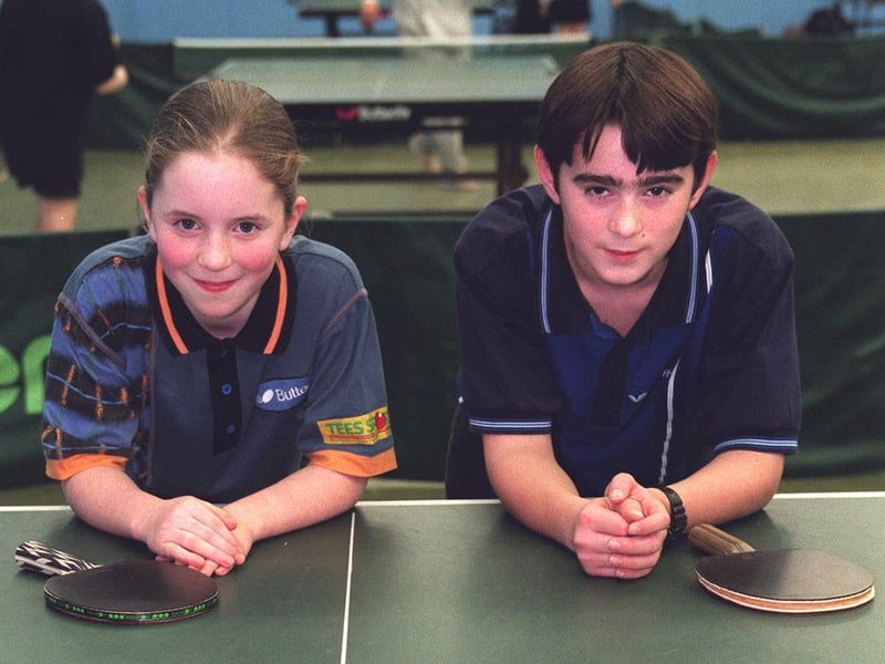 England U-12s table tennis stars Nicola White and Simon Noutch are pictured at Armley Sports Centre.