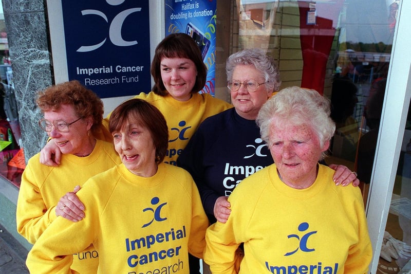 May 1999 and staff at Imperial Cancer Research Fund's charity shop in Armley were preparing for a sponsoired walk. Pictured, from left, are Gladys Ellis, Dot Mounteney, Susan Davison, Kath Slade and Mavis Dodd.