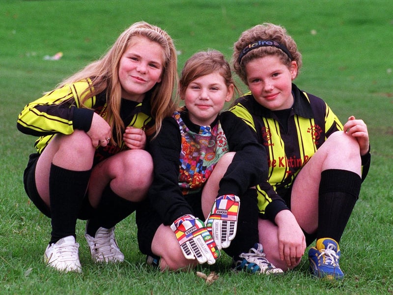 October 1999 and Victoria Lancashire, Stephanie Burn (goalkeeper) and Claire Warren were member of the girls football team at St. Bartholomew's C of E Primary School.