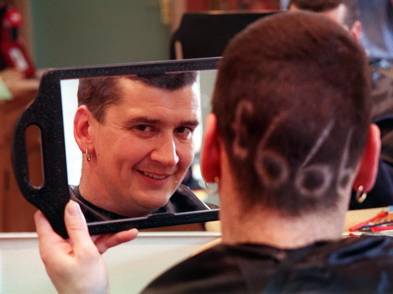 Kevin Simpson after having his charity haircut at The Hair Shop in aid of the Hayley Grundy Appeal.