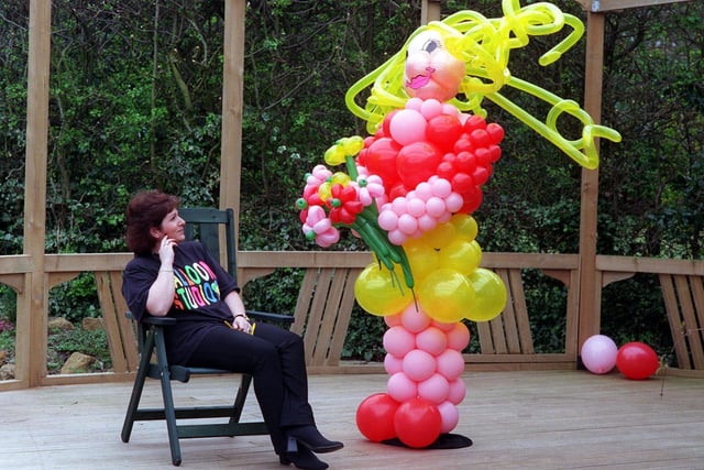 This Janice Delroy with a Balloon sculpture she designed.