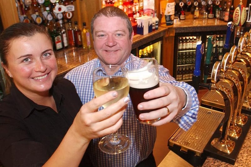 Landlord and Landlady Adrian and Jeanette Clay at the Litten Tree Pub in Blackpool