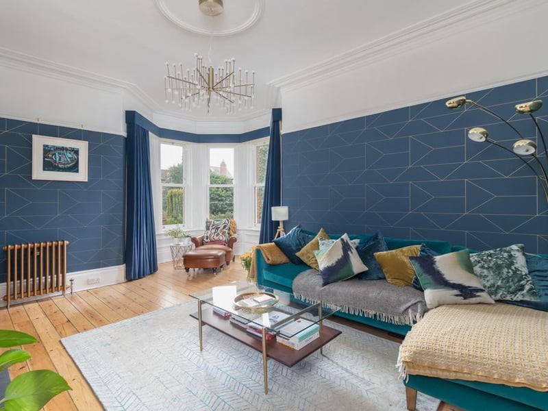 Large bay windows are a feature in some rooms