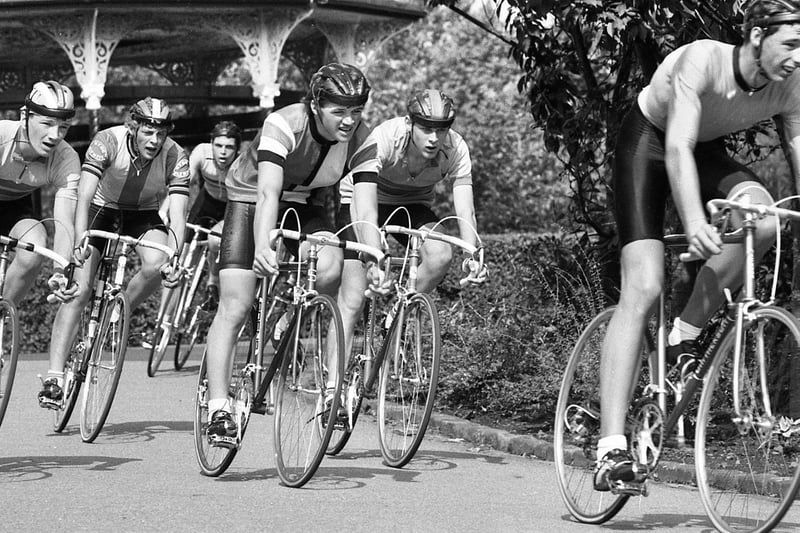 Cycle racing in Mesnes Park on Sunday 2nd of September 1984.