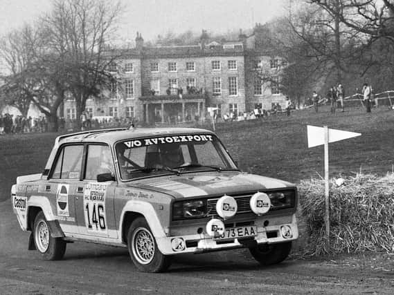 A stage of the Lombard RAC Rally which roared through the grounds of Haigh Hall Country Park on Tuesday 22nd of November 1983.
