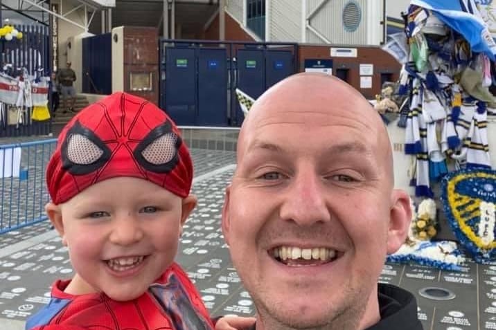 Jim Burnett said he took this in April last year. He "took Spider-Man to see Billy and also to say goodbye to a club legend".