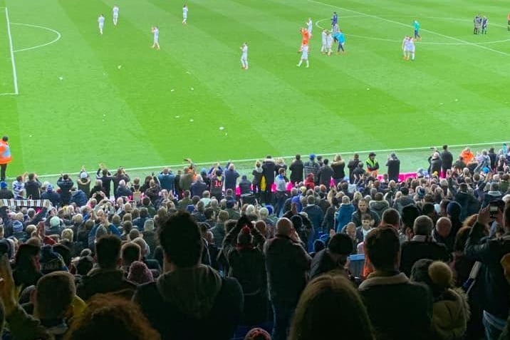 Russell Crossland took this at the "final whistle against Huddersfield".