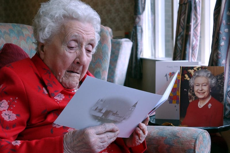 January 2002 and Marjorie Tooke of Pennington Court Nursing Home on Hunslet Hall Road was celebrating her 100th birthday. She is pictured reading a telegram sent to the by The Queen.