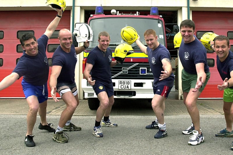 Hunslet Fire Station firefighters were taking part in a sponsored strip night to raise funds for the Prince of Wales Hospice. Pictured are Gino Webster, Ross Philips, Craig Tennant, Andy Clements, Lee Stone and Richard Hames.