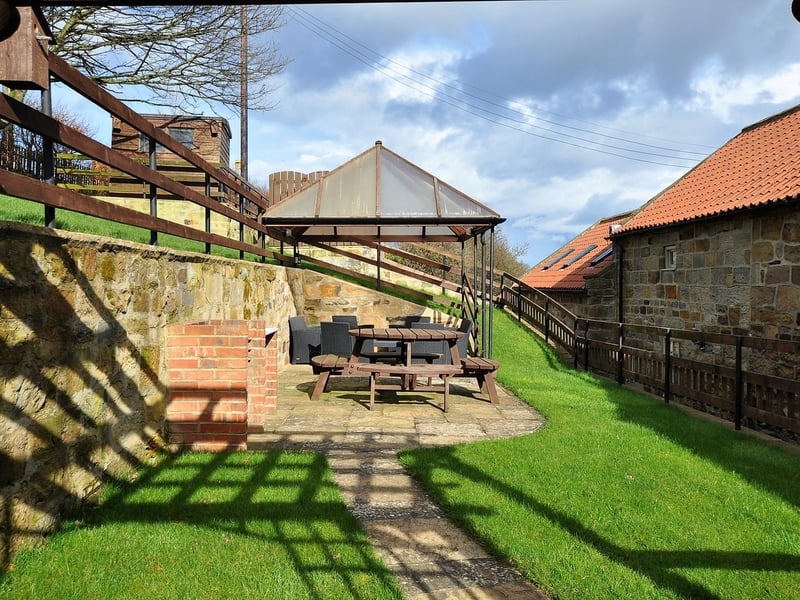A sheltered seating area
